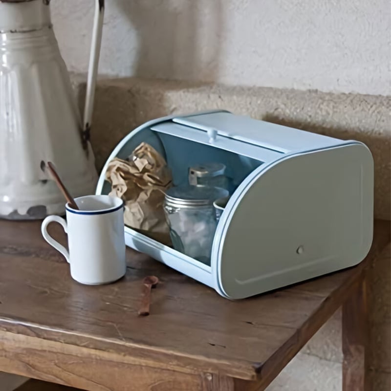 Homestead ローラートップブレッド缶S ブルー パンケース 調味料 収納