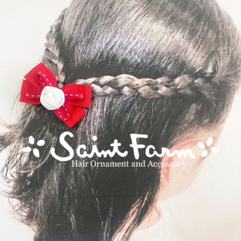 ローズステッチヘアゴム 赤 | SaintFarm セント・ファーム