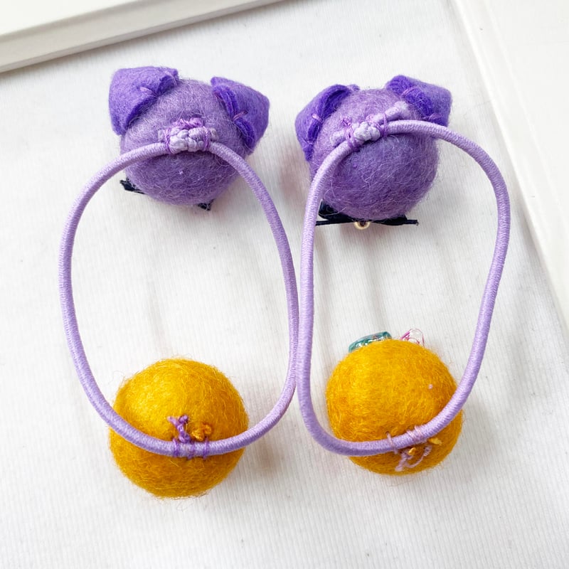 新作 本物のミモザ にゃんこ ヘアゴム 新作 本物のミモザ にゃんこ