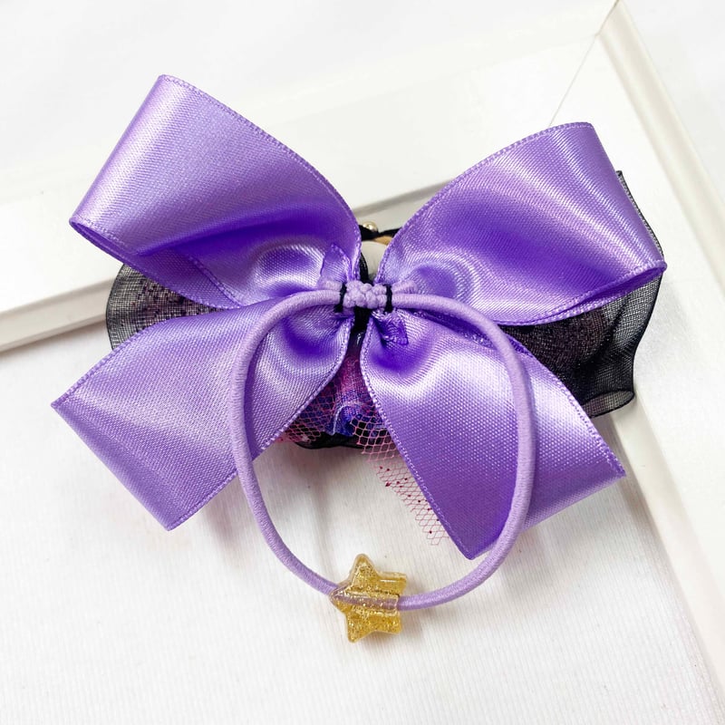 リボン　ヘアゴム♡カノンリボン～long～♡うすーいパープル♡ハンドメイド 1_2a56af83c7b0d296de260fdda4c2