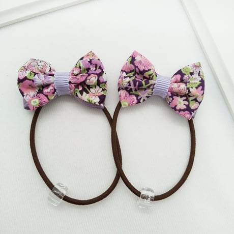 リバプリリボンヘアゴム 　濃紫