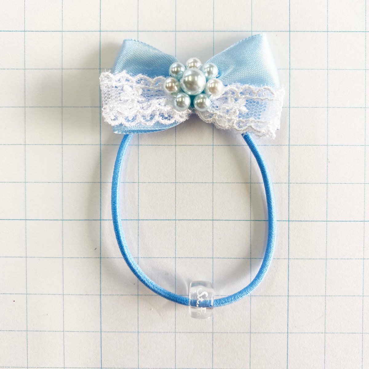 パールリングリボンヘアゴム ブルー | SaintFarm セント・ファーム