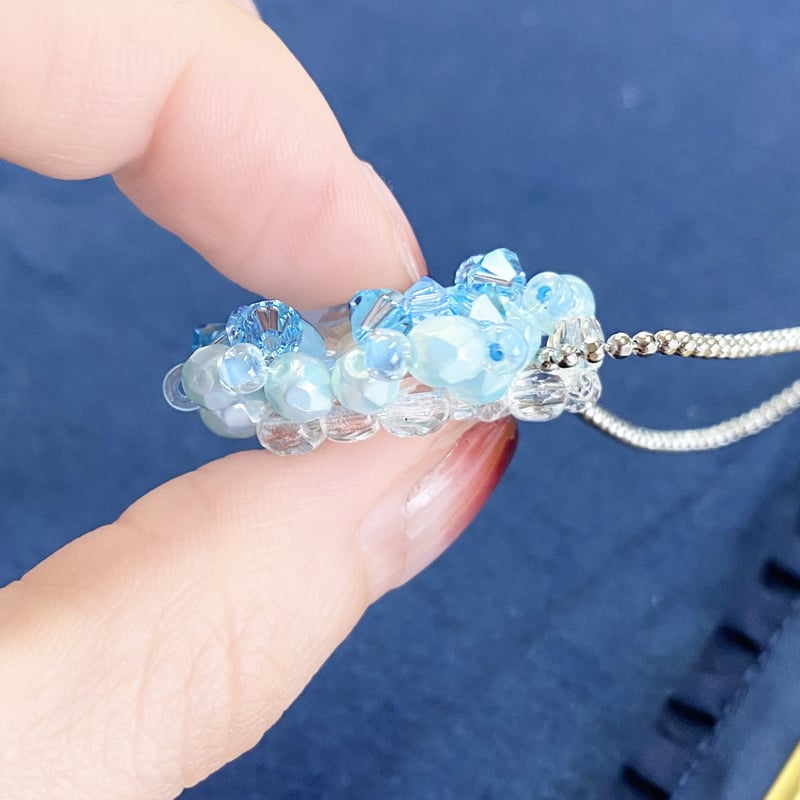 ビーズネックレス ブルー花 | SaintFarm セント・ファーム