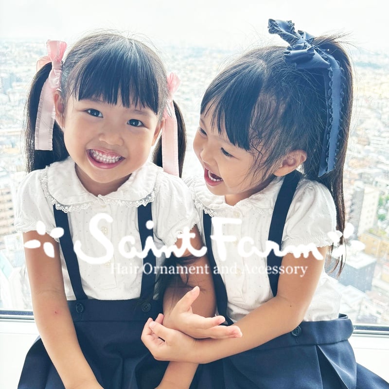 ビッグフリルリボンヘアゴム 紺 | SaintFarm セント・ファーム