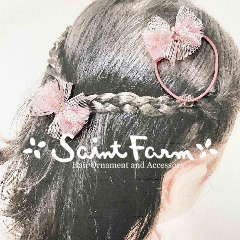 新作♡チュールリボン♡ヘアゴム omusubii】チュールリボンヘアゴム/キッズヘアアクセサリー(SU