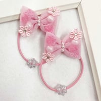 やわチュールリボンヘアゴム　ピンク