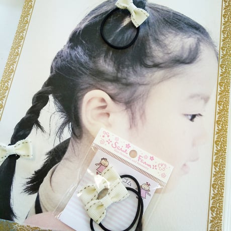 シンプルミニゴム　オフホワイトステッチ