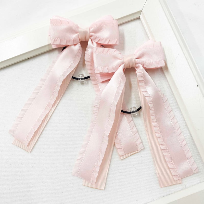 ロングフリルリボンヘアゴム ピンク | SaintFarm セント・ファーム