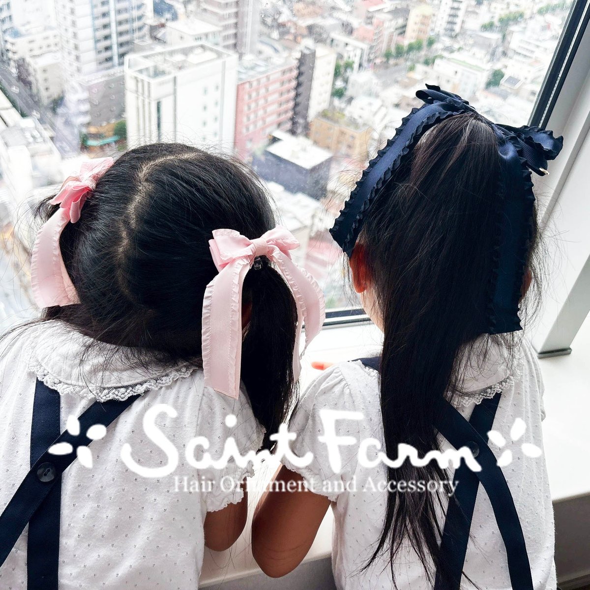 ロングフリルリボンヘアゴム ピンク | SaintFarm セント・ファーム