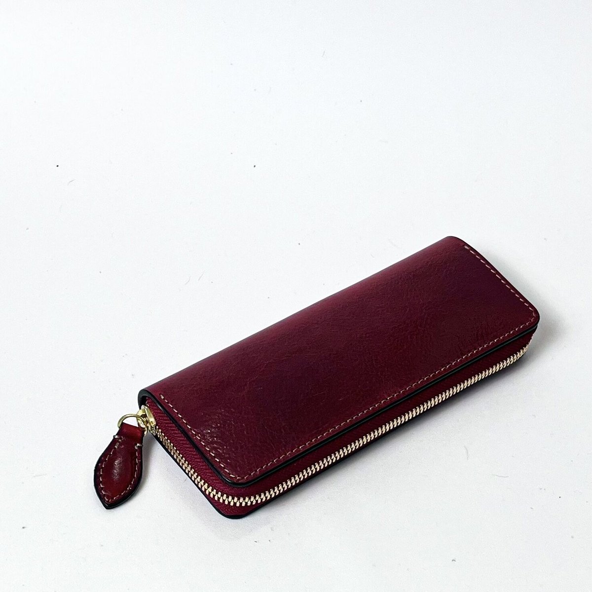 ラウンドジップペンケース/ボルドー | WhiteWood ラウンドジップペンケース/ボルドー | WhiteWood
