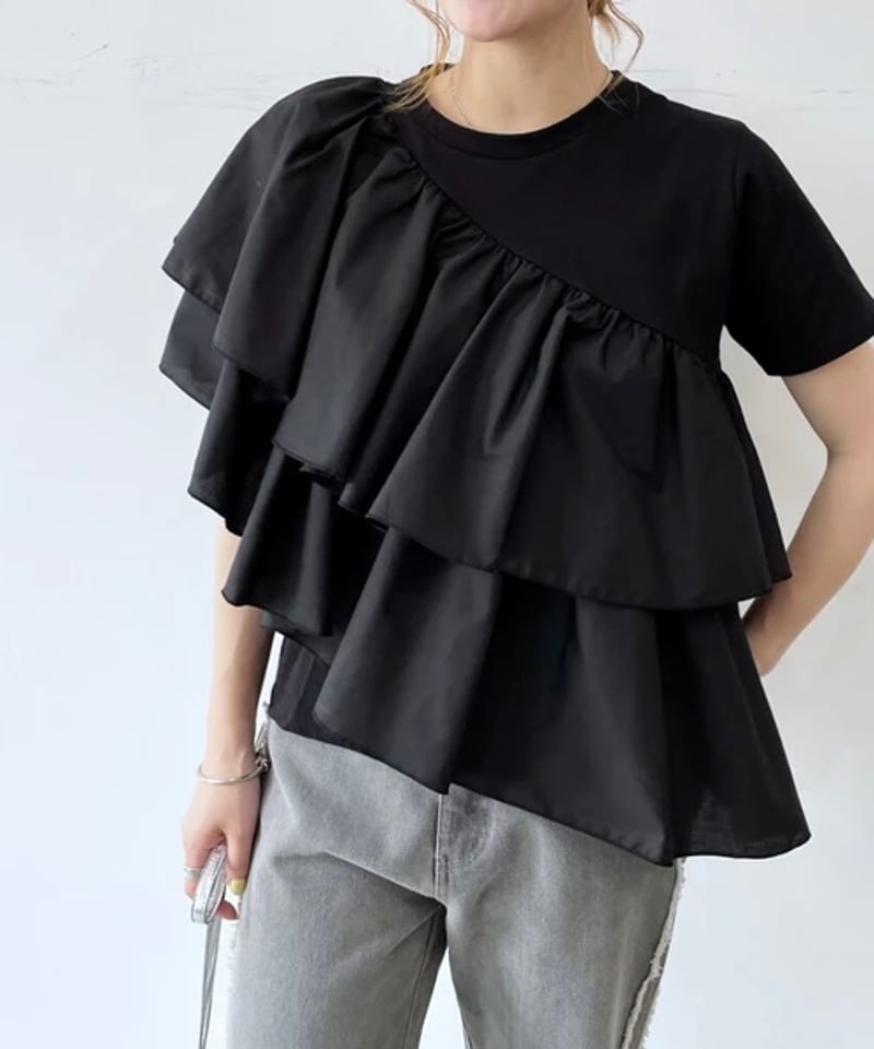 アシメフリルTシャツ | Ranran