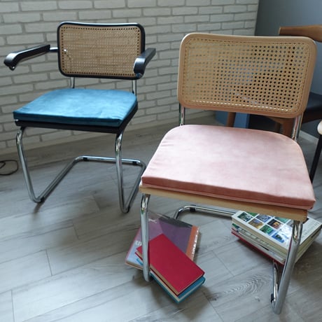 Sample Sale フランス製生地の チェアクッション シートクッション C型 チェスカチェア用  casamans Rose blush