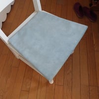 フランス製生地のチェアクッション 台形 ライトブルー