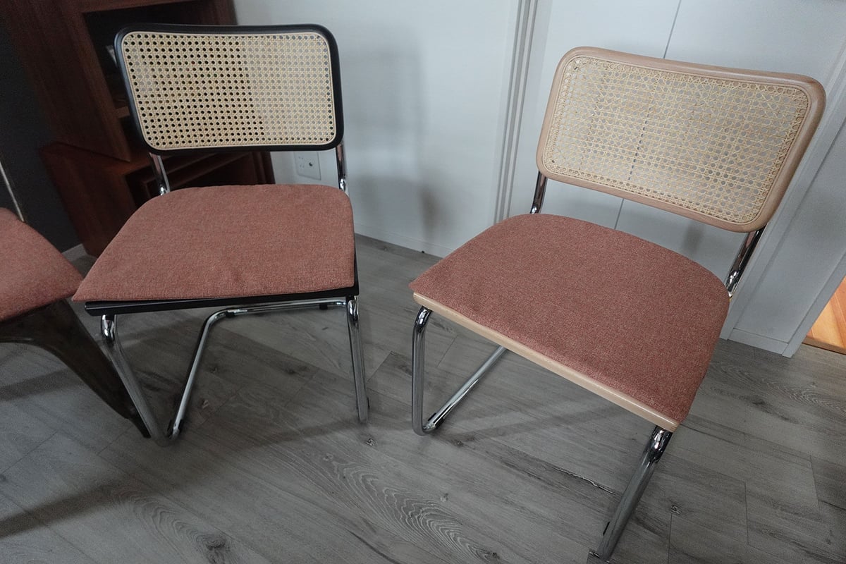 フランス製生地のチェアクッション チェスカチェア型 赤 | アンザ