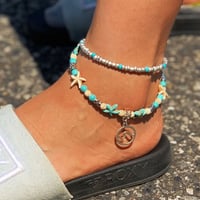 ハワイアンジュエリー アンクレット ドックタグ ハート スクロール