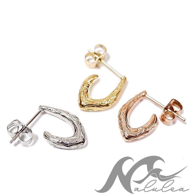 ハワイアンジュエリー ピアス 片耳用 スクロール サージカル