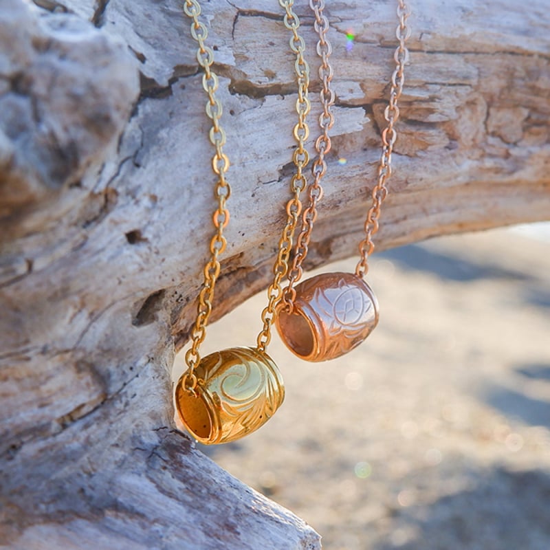 ハワイアンジュエリー バレル 樽 ネックレス ステンレス スクロール