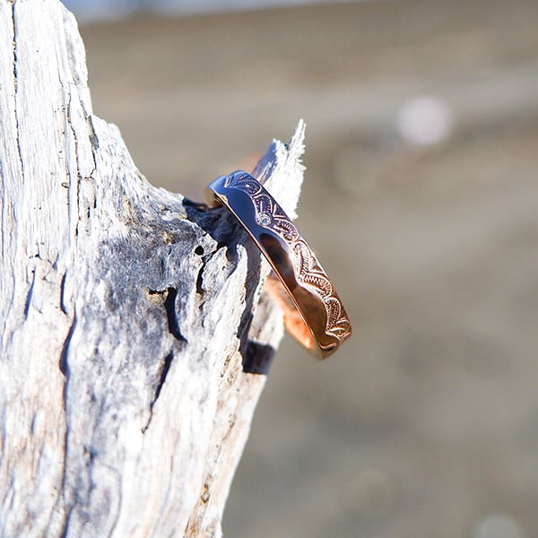 ハワイアンジュエリー リング 石 ジルコニア ピンクゴールド