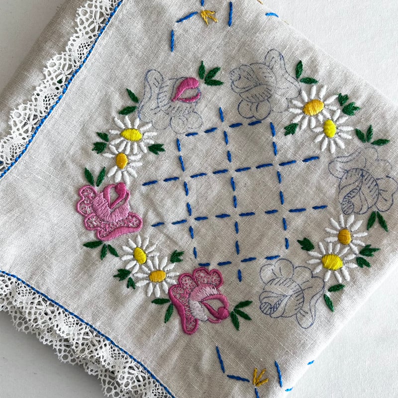 刺繍テーブルクロス トランプ レトロ テーブルクロス/刺繍 | mememeBROCANTE