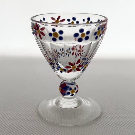 【美品】アンティークグラス　リキュール　花　オブジェ　花びら　R1343ダI 美品】アンティークグラス リキュール 花 オブジェ 花びら R1343