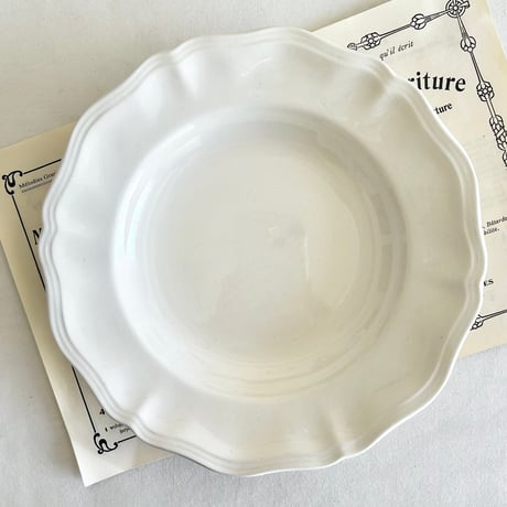 フランス　マルシェ　蚤の市　花リム　オーバル　金属プレート　39㎝ フランス マルシェ 蚤の市 花リム オーバル 金属プレート 39㎝