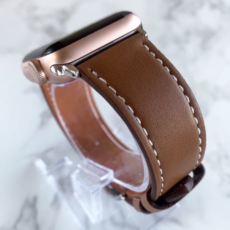 Apple Watch アップルウォッチ ブラウン レザー バンド ベルト