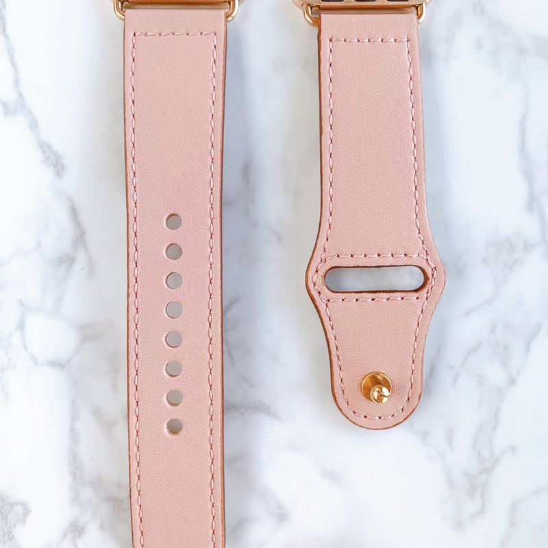 Apple Watch アップルウォッチ ピンク 着け外し簡単レザー バンド