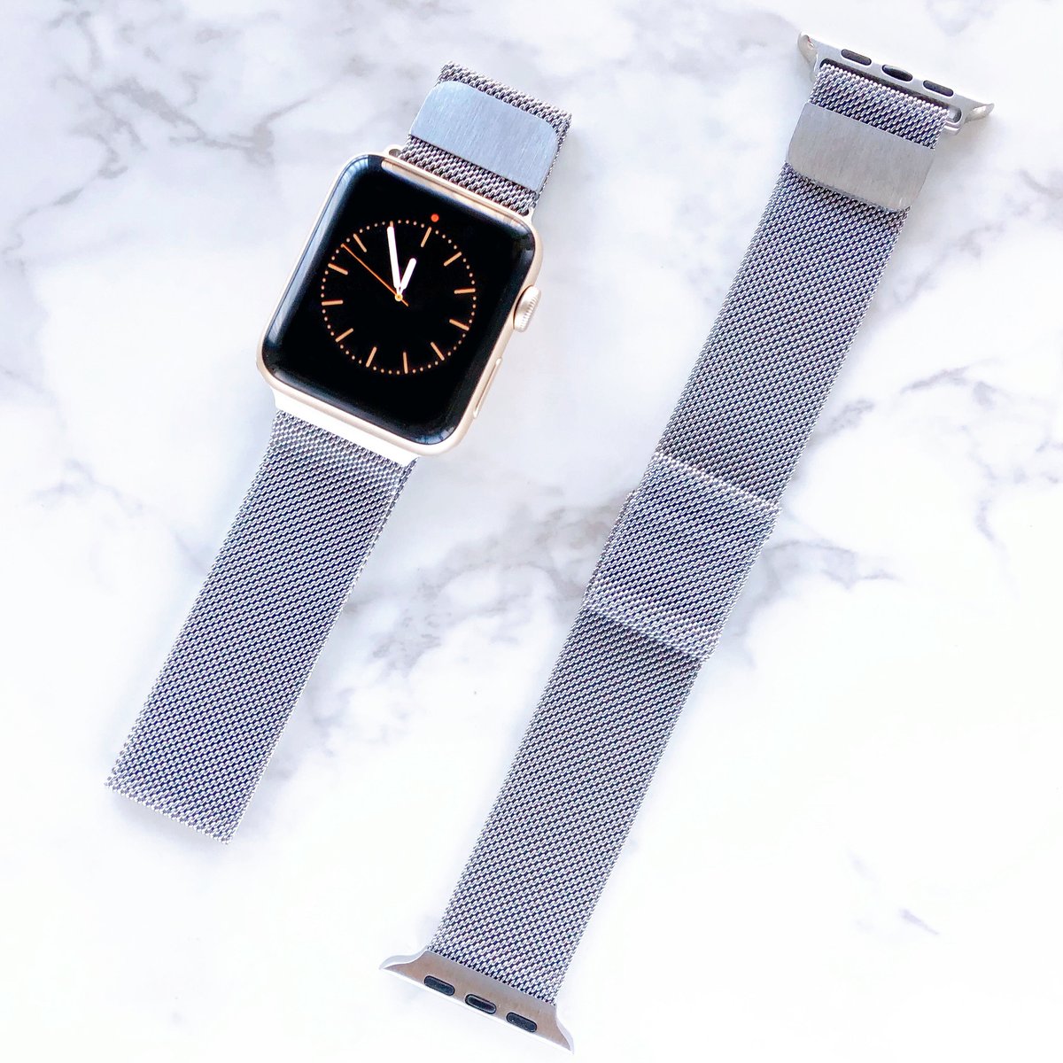 AppleWatch アップルウォッチ ミラネーゼループバンド シルバー