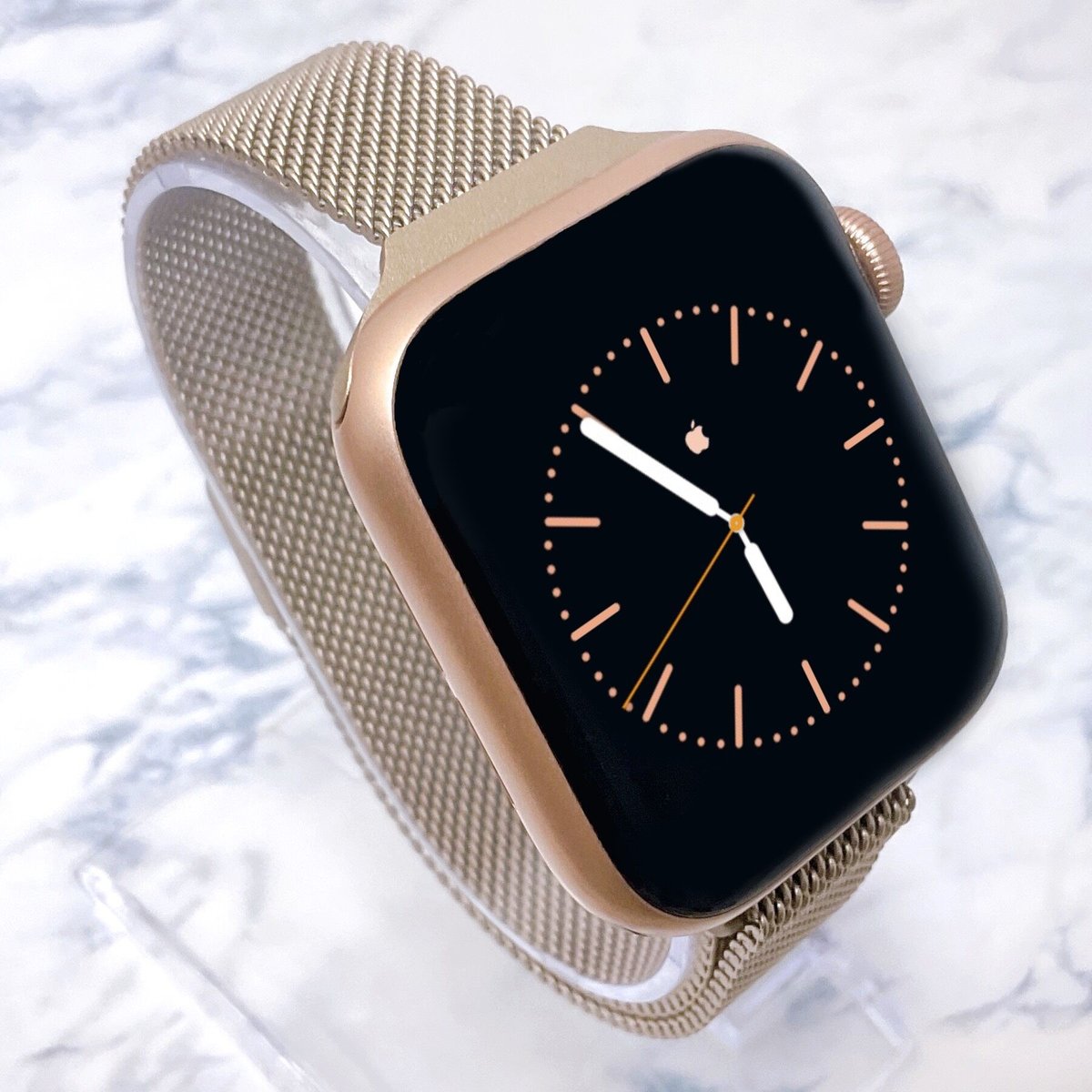 未使用】Apple純正金属バンド☆45mmケース用ゴールドミラネーゼループ すい