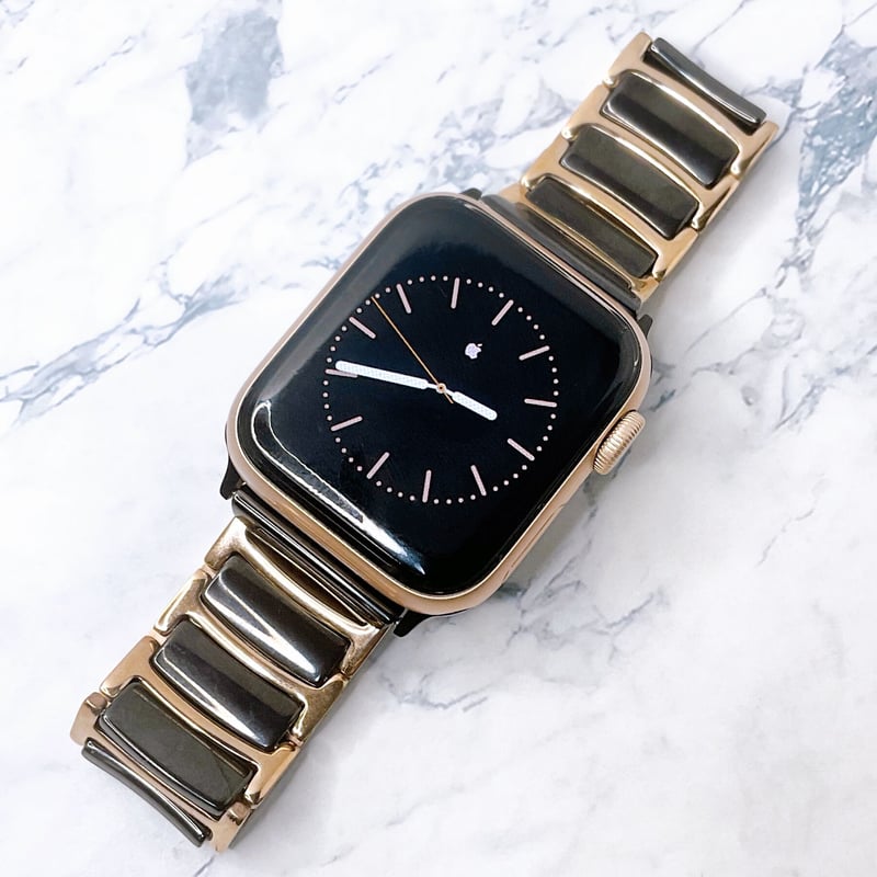 AppleWatchアップルウォッチ ブラックxローズゴールド セラミックD