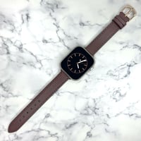 Apple Watch アップルウォッチ ダーク ブラウン レザー バンド スリム ベルト