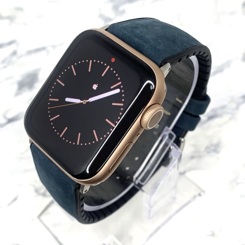 Apple Watch アップルウォッチ スエード調 ネイビー レザー&ラバー 