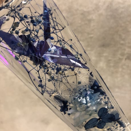 新水中花 "Liquid Plantae” 折り鶴ブルー1