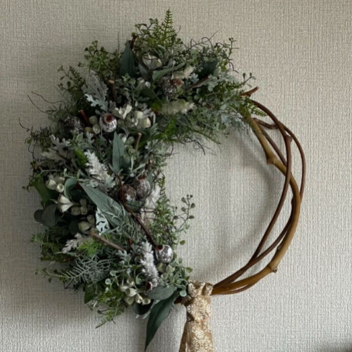 深緑ブルーバードとブルファンのXmasリース/グリーンリース/ポポラス 深緑ブルーバードとブルファンのXmasリース/グリーンリース