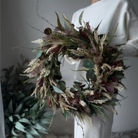 ユーカリ香るグリーンリース　パンパスグラス　グレビレア ユーカリ香るグリーンリース パンパスグラス グレビレア