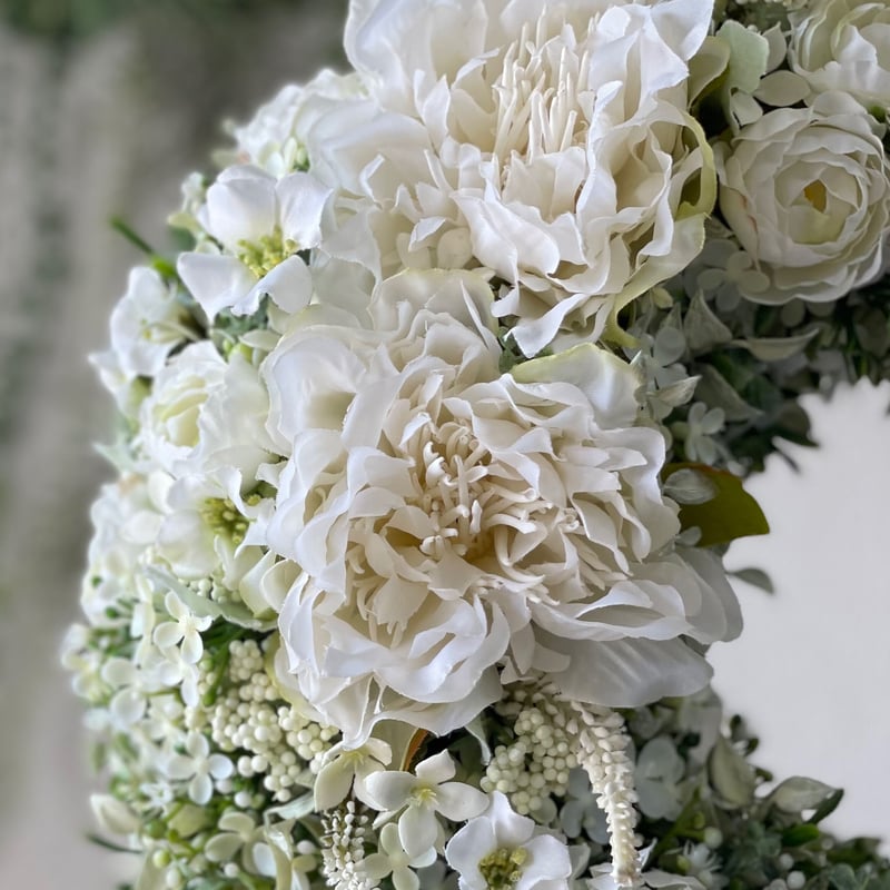 グリーンと春のお花のフライングリース グリーンフライングリース・オーダーメイド - honeygarden