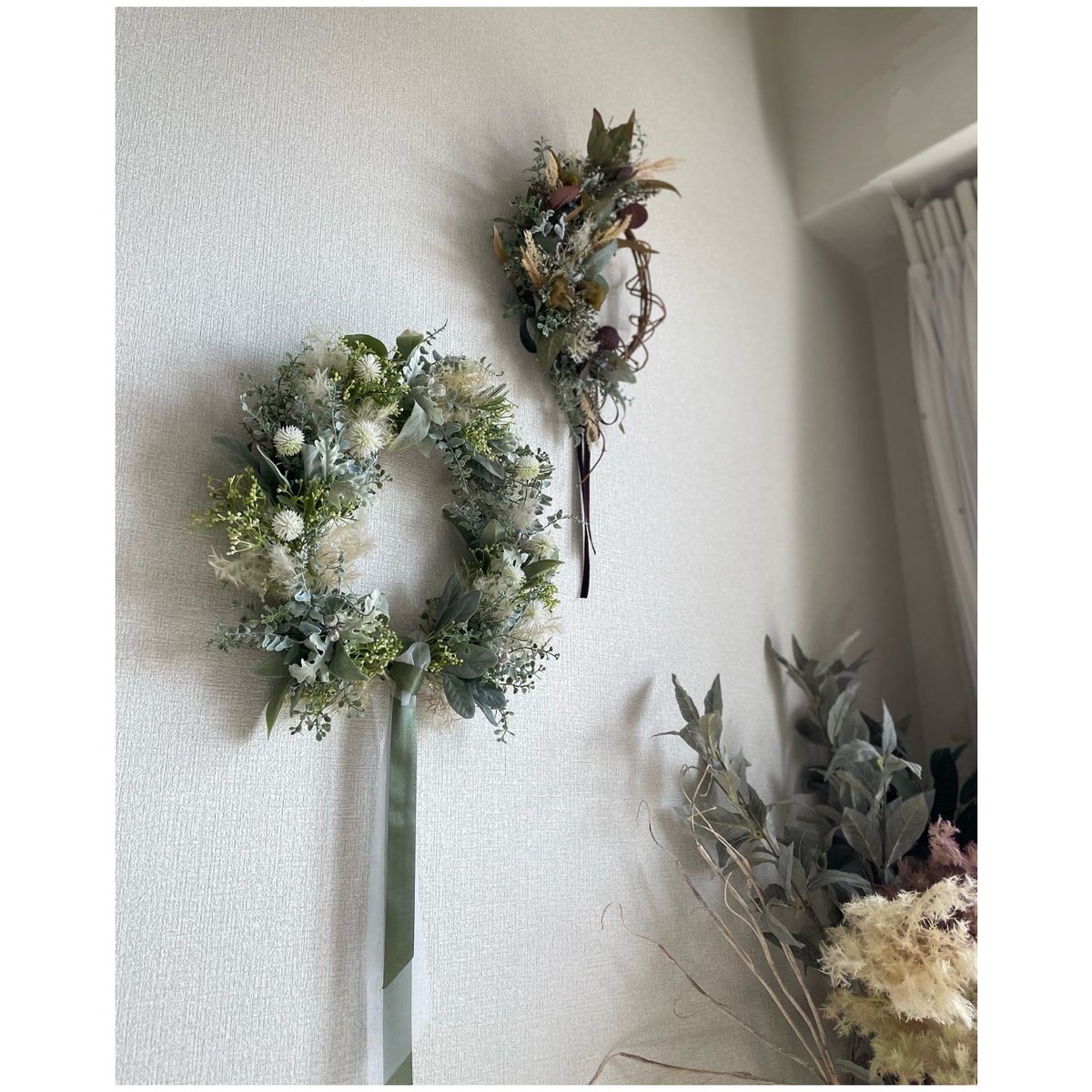 Airy natural green wreath ໒꒱· ﾟ No.128 | green88