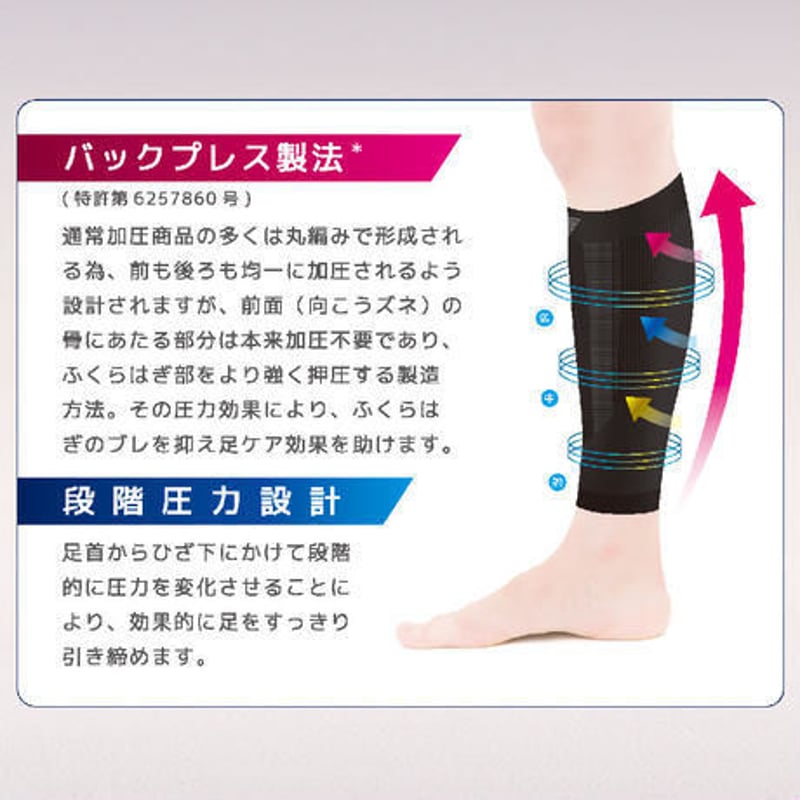 腿、ふくらはぎサポーター Lサイズ 健脚®ふくらはぎサポーター(2枚入) Backpress Supporter | SIGMA