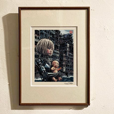 森田剛介 ドルフィン・ブルー ジークレー ジクレー 絵画 版画 額装