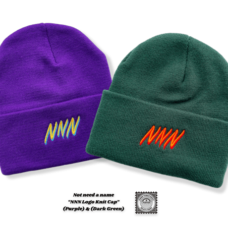 Not need a name "NNN Logo Knit Cap" (Purple) & (Dark Green)