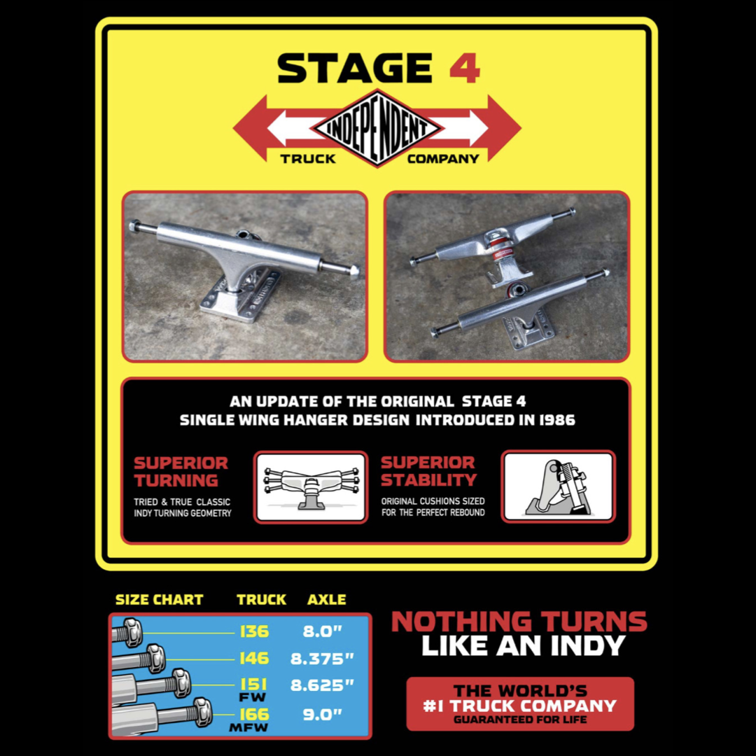 スケートボード Independent stage4 166 Independent 166 Stage 4 Black Skateboard Truck | Zumiez