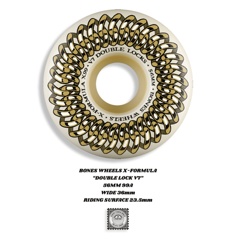 BONES X-FORMULA54㎜99a V7 Bones X-Formula Double Locks V7 54mm or 56mm 99A – Skateworks