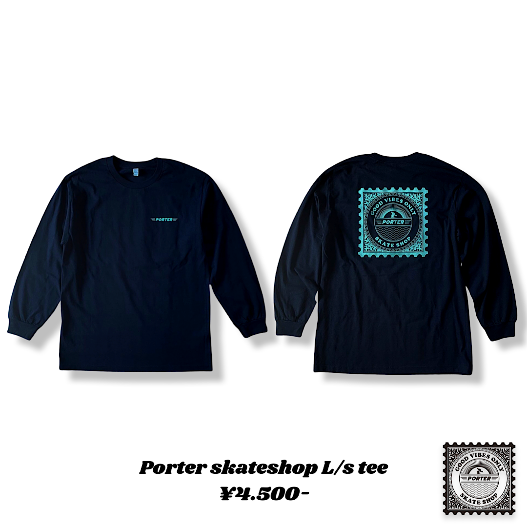 OG SMALL SEA LOGO L/S TEE ブラック PORTER SKATE SHOP - L/s Logo