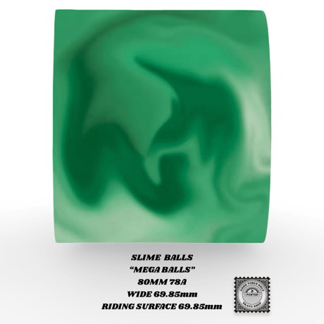SLIME  BALLS “MEGA BALLS” 80MM 78A WIDE 69.85mm RIDING SURFACE 69.85mm