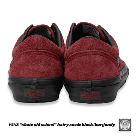 VANS “skate old school” hairy suede black/burgundy