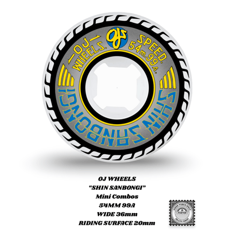 OJ WHEELS “SHIN SANBONGI” Mini Combos  54MM 99A WIDE 36mm RIDING SURFACE 20mm