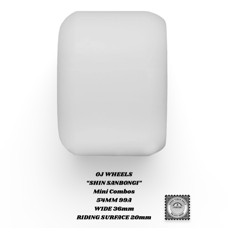 OJ WHEELS “SHIN SANBONGI” Mini Combos  54MM 99A WIDE 36mm RIDING SURFACE 20mm