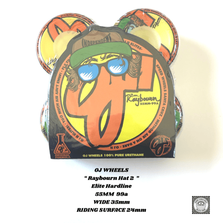 OJ WHEELS “ Raybourn Hat 2  ” Elite Hardline 55MM  99a WIDE 35mm RIDING SURFACE 24mm