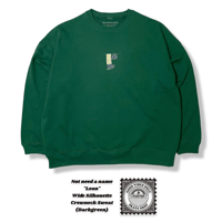 Not need a name "Leon" Wide Silhouette Crewneck Sweat (Darkgreen)