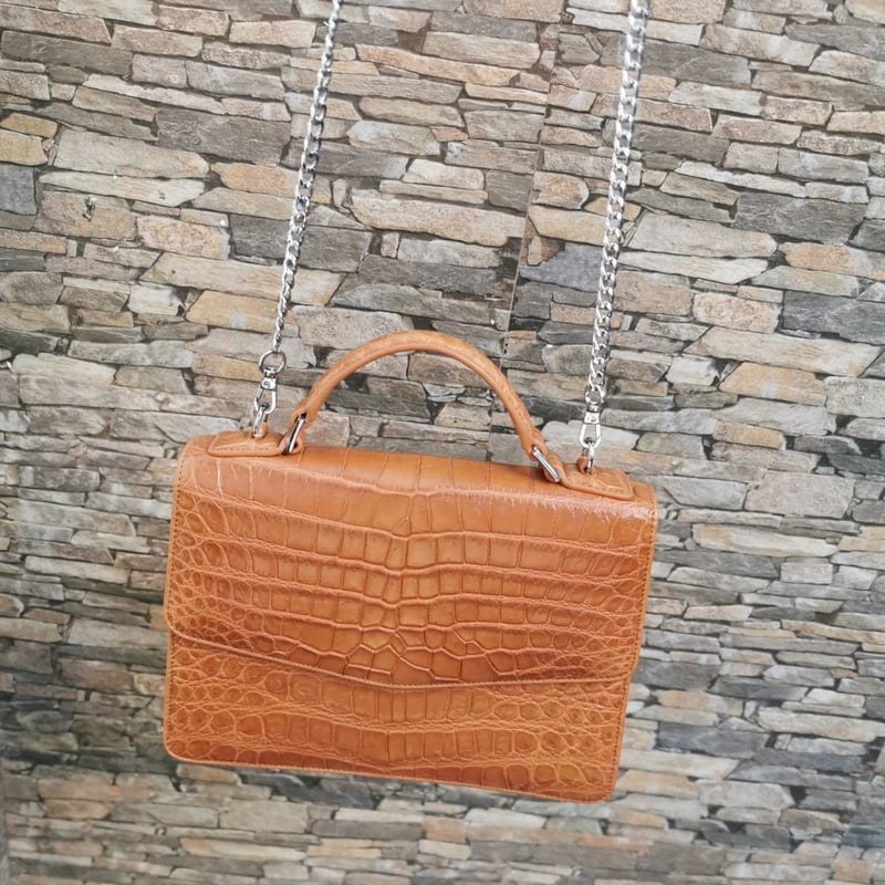 オレンジ クロコダイル風 ハンドバッグ ¥500,000
